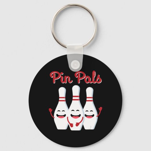 Pin Pals Cute Bowling voor mannen en Kinderen Sleutelhanger (Voorkant)