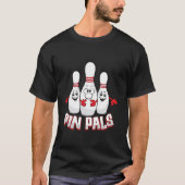 Pin Pals Grappige Bowlers Bowling Speler Team Mann T-shirt (Voorkant)