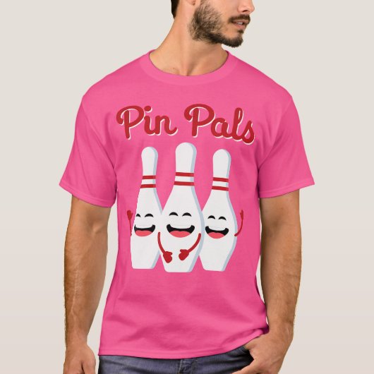 Pin Pals Schattige bowlen voor en T-shirt (Voorkant)