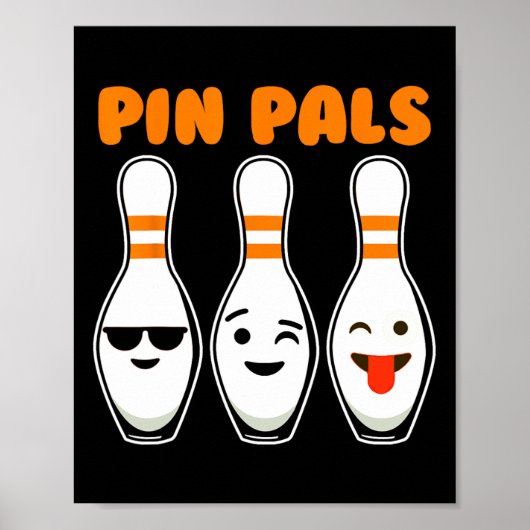 Pin Pals Schattige Grappig Bowlen Poster (Voorkant)