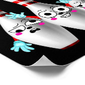 Pin Pals Schattigee bowling Shirt voor mannen vrou Poster (Hoek)