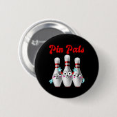 Pin Pals Schattigee bowling Shirt voor mannen vrou Ronde Button 5,7 Cm (Voorkant /achterkant)