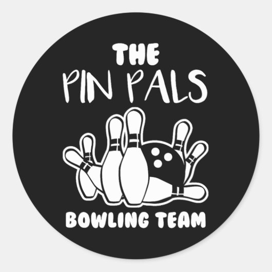 Pin Pals Team Bowling Ronde Sticker (Voorkant)
