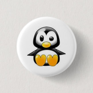 pin pinguino animado ronde button 3,2 cm