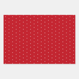 Pin Polka stippen rood, wit en zwart Inpakpapier Vel