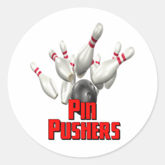 Pin Pushers Bowling Ronde Sticker