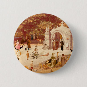 Pin Redondo De 2 Pulgadas Os Avestruzes de Ponte Ronde Button 5,7 Cm