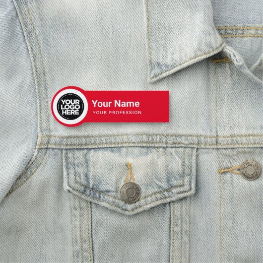 Pin Rood Rood met geschapen werknemer Naamplaatje (In situ)