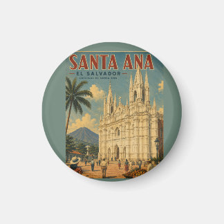 Pin Santa Ana, El Salvador Retro poster Magneet