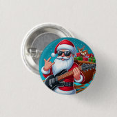Pin Santa Claus Ronde Button 3,2 Cm (Voorkant /achterkant)