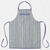 Pin Stripe Apron Name French Style Schort (Voorkant)