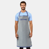 Pin Stripe Apron Name French Style Schort (Gedragen)