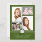 Pin Stripe Vier Foto Afstudeer Uitnodiging (Voorkant)