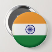 PIN-TERUG - INDIA ROUND GROTE BADGE RONDE BUTTON 4,0 CM (Voorkant /achterkant)