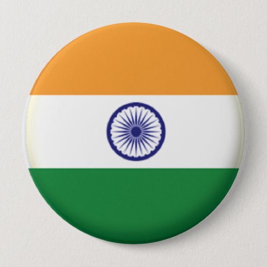 PIN-TERUG - INDIA ROUND GROTE BADGE RONDE BUTTON 4,0 CM (Voorkant)