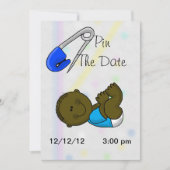 Pin the Date Dark Baby Boy Shower Invitation Save The Date (Voorkant)