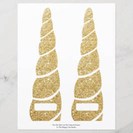 Pin the Horn on the Unicorn Game Gold Glitter Horn