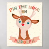 Pin the Nose on Rudolph Party Game Poster (Voorkant)