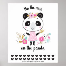 Pin the Nose on the Panda Birthday Party Game