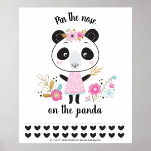 Pin the Nose on the Panda Birthday Party Game Poster