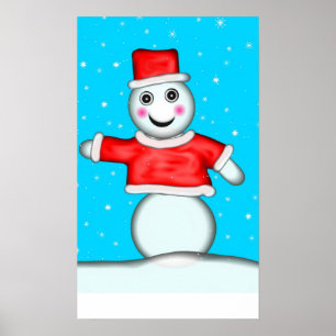 Pin the Nose on the Snowman Game Poster