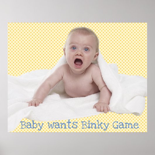Pin the Pacifier on Baby shower Game Poster (Voorkant)