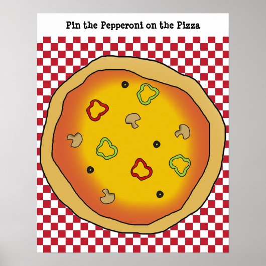 Pin the Pepperoni on the Pizza Game Poster (Voorkant)