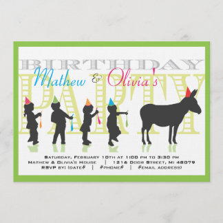 Pin the Tail on the Donkey Birthday Invitation Kaart