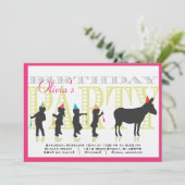 Pin the Tail on the Donkey Birthday Invitation Kaart (Staand voorkant)
