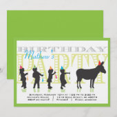 Pin the Tail on the Donkey Birthday Invitation Kaart (Voorkant / Achterkant)