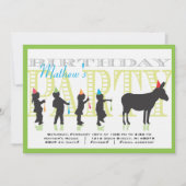 Pin the Tail on the Donkey Birthday Invitation Kaart (Voorkant)