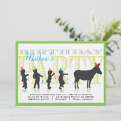 Pin the Tail on the Donkey Birthday Invitation Kaart (Staand voorkant)