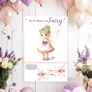 Pin the Wand op de Fairy Verjaardagsfeestspel Poster