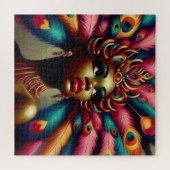  Pin-Up African Woman Bold Feathers jaren 1960 Legpuzzel (Horizontaal)