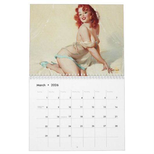 Pin-Up-agenda Kalender (Mar 2026)