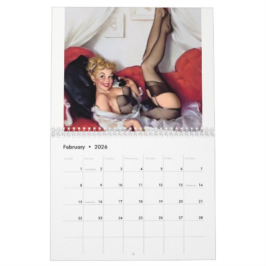 Pin-Up-agenda Kalender (Feb 2026)