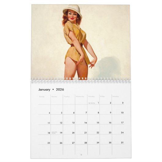 Pin-Up-agenda Kalender (Jan 2026)