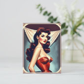 Pin Up Art, Briefkaart voor postkruising (Staand voorkant)