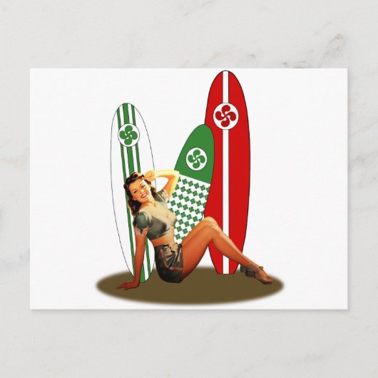 Pin-up Basque Frankrijk Briefkaart (Voorkant)