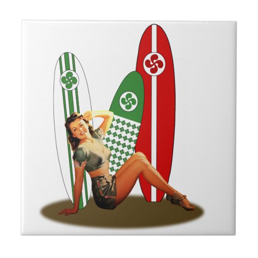 Pin-up Basque Frankrijk Tegeltje (Voorkant)