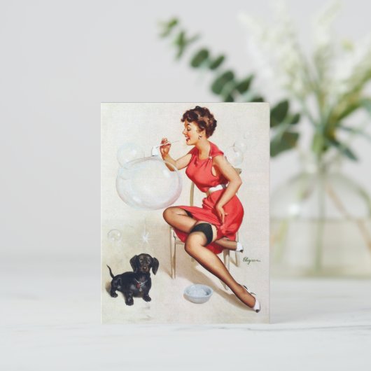 Pin-up blaasbaar Briefkaart (Staand voorkant)