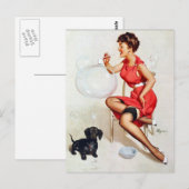 Pin-up blaasbaar Briefkaart (Voorkant / Achterkant)