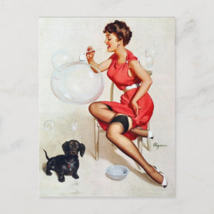 Pin-up blaasbaar Briefkaart