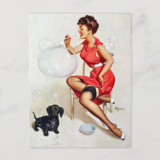 Pin-up blaasbaar Briefkaart