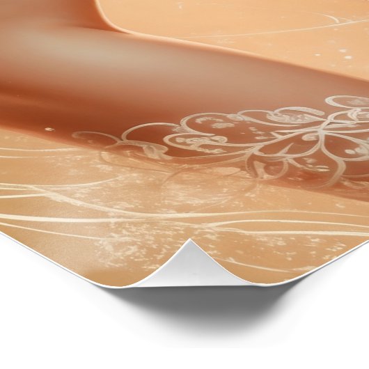 Pin-Up Blonde Glamour Robe Bleue Dentelle Perfect Poster (Hoek)