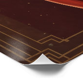 Pin-up Blonde Inspirée Art Deco tonen Perfect Poster (Hoek)