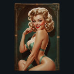 Pin-up Blonde Inspirée Art Deco tonen Perfect Poster<br><div class="desc">Geniet van tijdloze elegantie met deze platenup art deco-poster, een juweel uit onze Pinup Paradise-collectie bij VintagePrintHaven—Uw Magie Havre van Impression Vintage! Deze aantrekkelijke blonde, gelaaid in een scintillerende, groene bikini, is een toonbeeld van de glamour van de jaren 20 met grote grafieken en een opwindende blik. Het wordt omringd...</div>