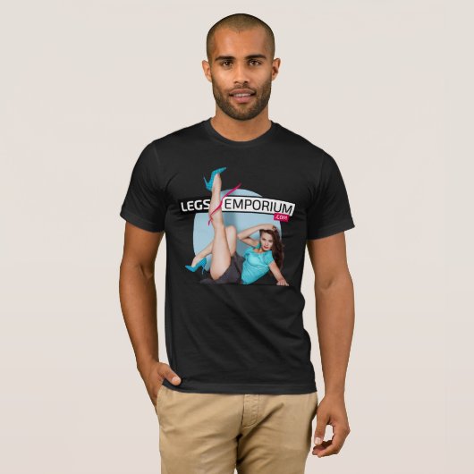 Pin-up Cheesecake Black T-Shirt (Voorkant volledig)