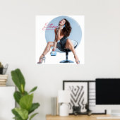 Pin-up Cheesecake Phone Square Poster (Thuiskantoor)