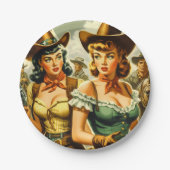  Pin-up Cowgirls Papieren Bordje (Voorkant)